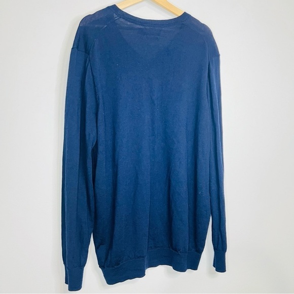 Polo Ralph Lauren Navy Blue Merino V-Neck Sweatshirt XLT - Picture 7 of 7